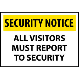 Security Notice Plastic - All Visitors Must Report To Security