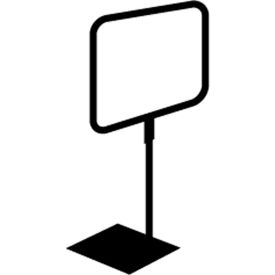 Metal Sign Frame Adjustable Stem Shovel Base 11"W x 7"H Black