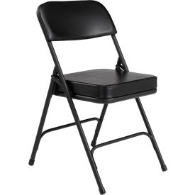 Steel Folding Chair - 2" Vinyl Seat - Double Brace - Black