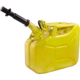 Wavian Jerry Can w/Spout & Spout Adapter, Yellow, 10 Liter/2.64 Gallon Capacity