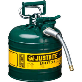 Type II AccuFlow Safety Can - 2 Gallon with 5/8" Flexible Hose, Green