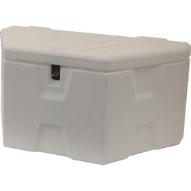 Outdoor Dock Storage Box, Triangle Style, 36"L x 21"W x 16"H,  White, Polyethylene