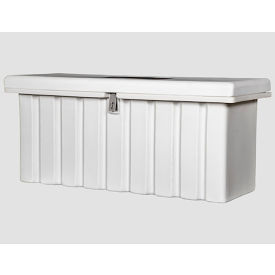 Outdoor Dock Storage Box, Large, 76"L x 25"W x 23"H, White, Polyethylene