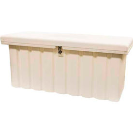 Outdoor Dock Storage Box, Medium, 51"L x 19"W x 23"H, White, Polyethylene