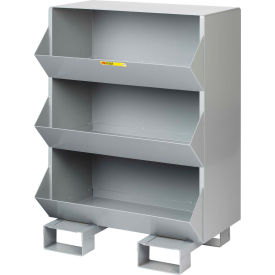 Welded Steel Stationary Storage Bin 32"L x 20"W x 45-1/2"H 3 Openings