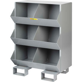 Little Giant Welded Steel Stationary Storage Bin 32"L x 20"W x 45-1/2"H 6 Openings