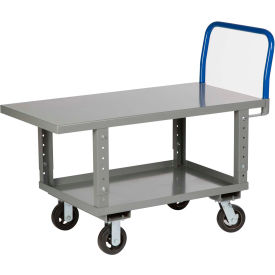 Work Height Platform Truck with Lower Shelf 24 x 48 Adj. Height