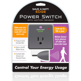Save A Watt Edge, 10A Power Usage Monitor, 2.5"L x 2.5"W x 2.28"H, Gray