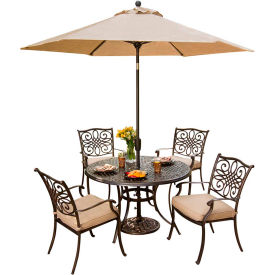 Traditions 5 Piece Outdoor Dining Set with Umbrella Table