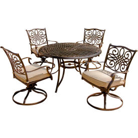 Traditions 5 Piece Outdoor Dining Set w/ Swivel Chairs