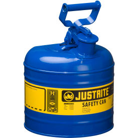Type I Steel Safety Can, 2 Gallon (7.5L), Self-Close Lid, Blue