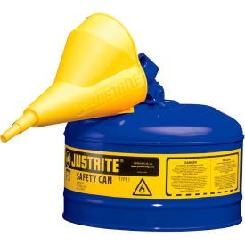Type I Steel Safety Can With Funnel And Self-Close Lid, 2.5 Gal. (9.5L)