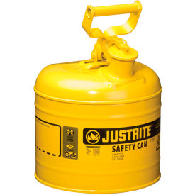 Type I Steel Safety Can, 2 Gallon (7.5L), Self-Close Lid, Yellow