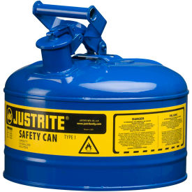 Type I Steel Safety Can, 2.5 Gallon (9.5L), Self-Close Lid, Blue, 7125300