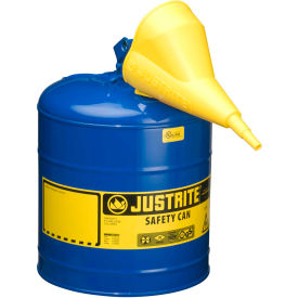 Type I Steel Safety Can With Funnel, 5 Gallon (19L), Self-Close Lid, Blue