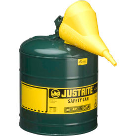 Type I Steel Safety Can With Funnel, 5 Gallon (19L), Self-Close Lid, Green