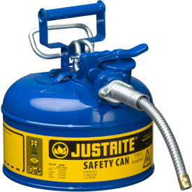 Type II AccuFlow Steel Safety Can, 1 Gal., 5/8" Metal Hose, Blue