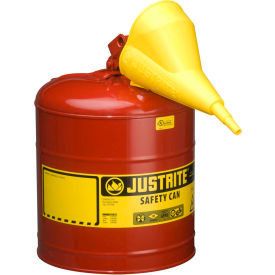Type I Steel Safety Can With Funnel, 5 Gallon (19L), Self-Close Lid, Red