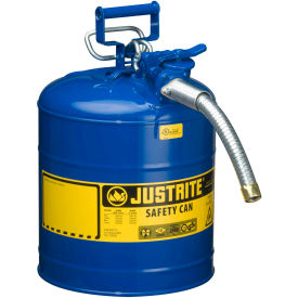 Type II AccuFlow Steel Safety Can, 5 Gal., 1" Metal Hose, Blue