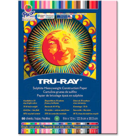 Tru-Ray Sulphite Construction Paper, 12"x9", Pink, 50 Sheets