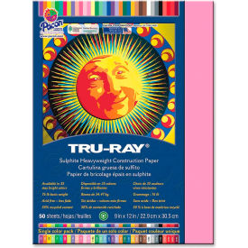 Tru-Ray Sulphite Construction Paper, 12"x9", Shocking Pink, 50 Sheets