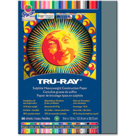 Tru-Ray Heavyweight Construction Paper, 12"x9", Slate Gray, 50 Sheets