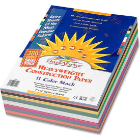 SunWorks Construction Paper, 9"x12", Assorted, 300 Sheets