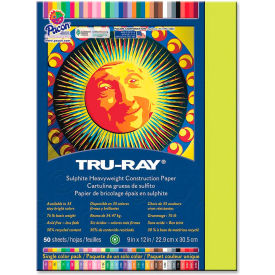 Tru-Ray Sulphite Construction Paper, 12"x9", Brilliant Lime, 50 Sheets