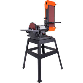 Belt & Disc Machine with Stand, 9.0/4.5 Amps, 6" x 48" Belt Size, 9" Disc Diameter