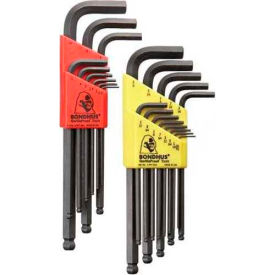 22 Pc. Ball End L-Wrench Hex Key Combo Set, .050-3/8" & 1.5mm-10mm