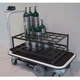 Motorized Medical Cylinder Cart MGC-1772-M32C -32 Cylinders Coated Rack