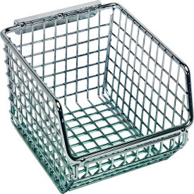 Wire Mesh Bin, 5-1/4"L x 4-1/4"W x 3"H, Chrome