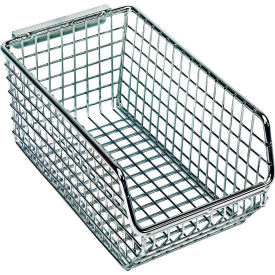 Wire Mesh Bin, 7-1/4"L x 4-1/4"W x 3"H, Chrome