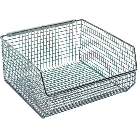 Wire Mesh Bin, 10-3/4"L x 11"W x 5"H, Chrome