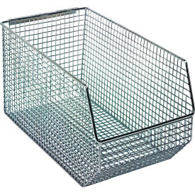 Wire Mesh Bin, 14-1/2"L x 8"W x 7"H, Chrome