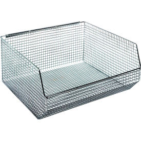 Wire Mesh Bin, 14-1/2"L x 16-1/4"W x 7"H, Chrome