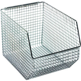 Wire Mesh Bin, 10-1/2"L x 8"W x 7"H, Chrome