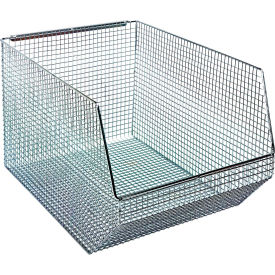 Wire Mesh Bin, 18-1/2"L x 11"W x 10-1/4"H, Chrome