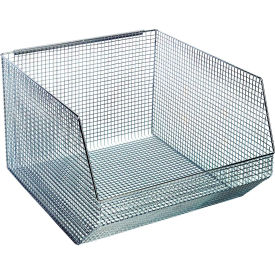 Wire Mesh Bin, 18-1/2"L x 17"W x 11-1/4"H, Chrome