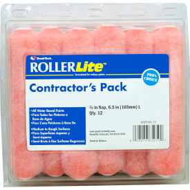 6" x 1/2" Pink Polyester Mini Roller Cover, 12/Pack 6/Case