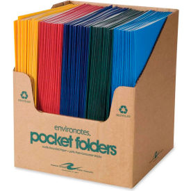 Standard Colors Embossed 2 Pocket Portfolio 9-1/2" x 11-3/4", Assorted, 100/Pk