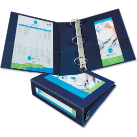 Framed View Binder with One Touch EZD Rings, 3" Capacity, Navy Blue