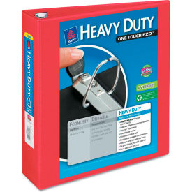 Heavy-Duty View Binder with One Touch EZD Rings, 2" Capacity, Red