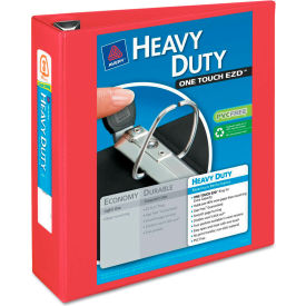 Heavy-Duty View Binder with One Touch EZD Rings, 3" Capacity, Red
