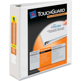 Touchguard Antimicrobial View Binder with Slant Rings, 2" Capacity, White