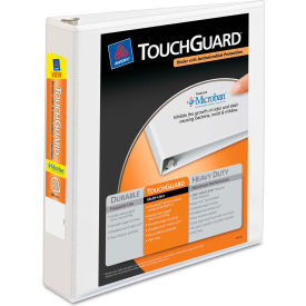Touchguard Antimicrobial View Binder with Slant Rings, 1-1/2" Capacity, White