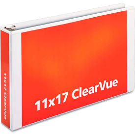 Tabloid ClearVue Slant-D Ring Binder, 2" Capacity, 11 x 17, White