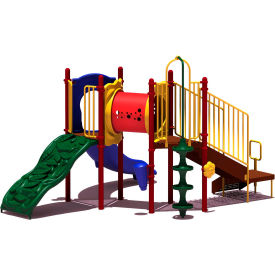 Deer Creek Commercial Playground Playset, Playful (Red, Yellow, Blue)