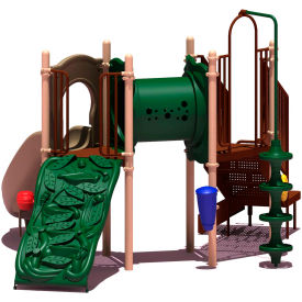 Deer Creek Commercial Playground Playset, Natural (Green, Tan, Brown)