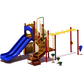 Maddie's Chase Commercial Playground Playset, Playful (Red, Yellow, Blue)